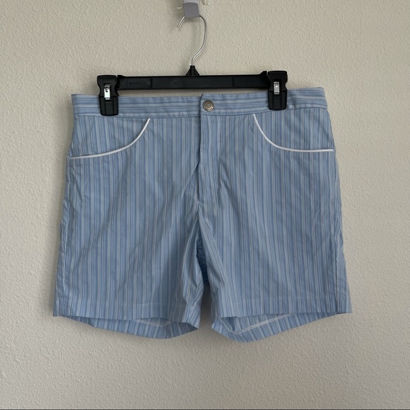 T. Christopher Striped Stretch Swim Trunks Shorts